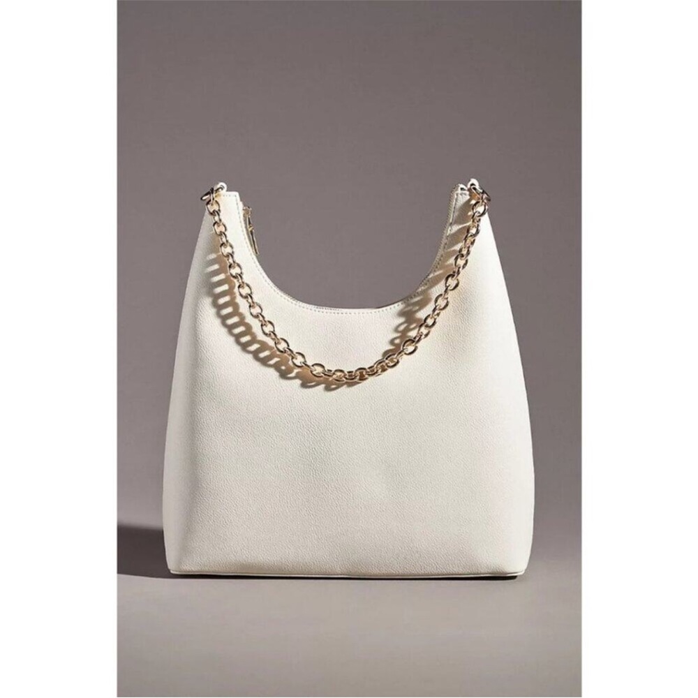 Anthropologie White Chain Shoulder Bag